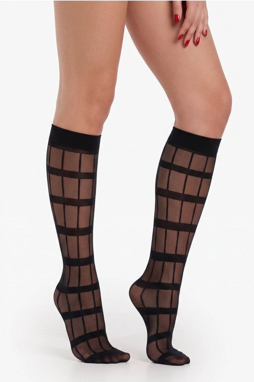 Checkered Knee High Socks