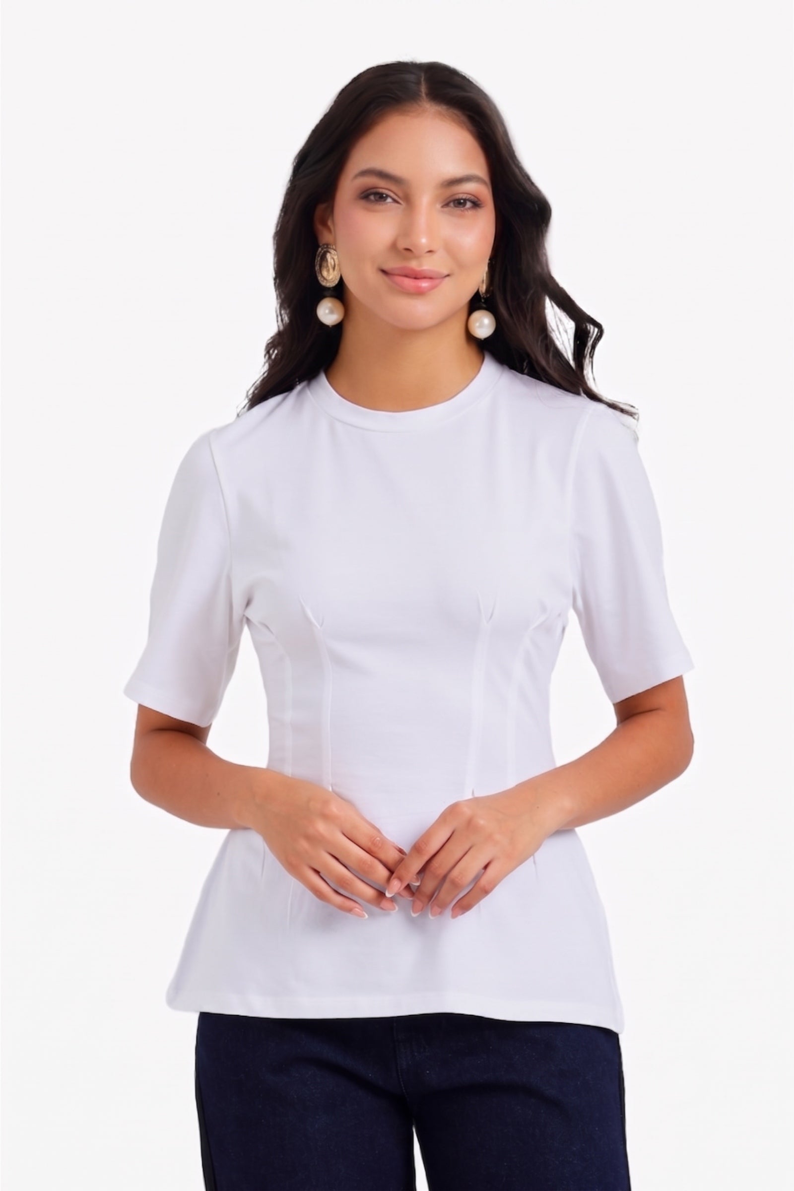 Pleated Peplum Top