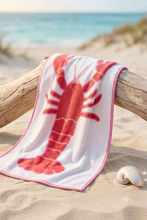 Lobster-Print Beach Towel
