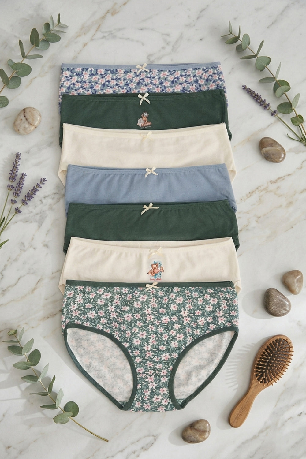 Pack of 7 Girly Brief Panties