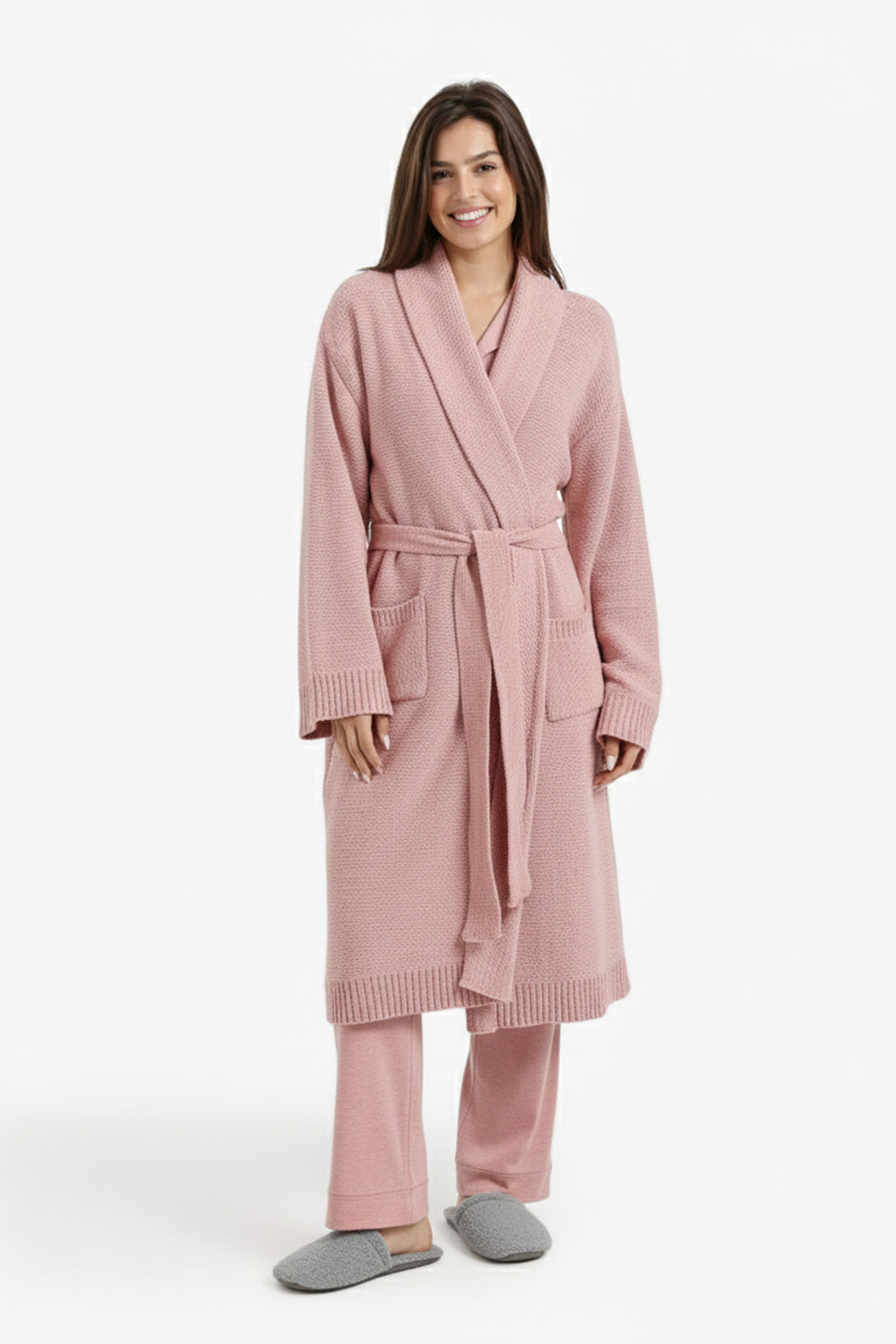 Shawl-Collar Midi Robe