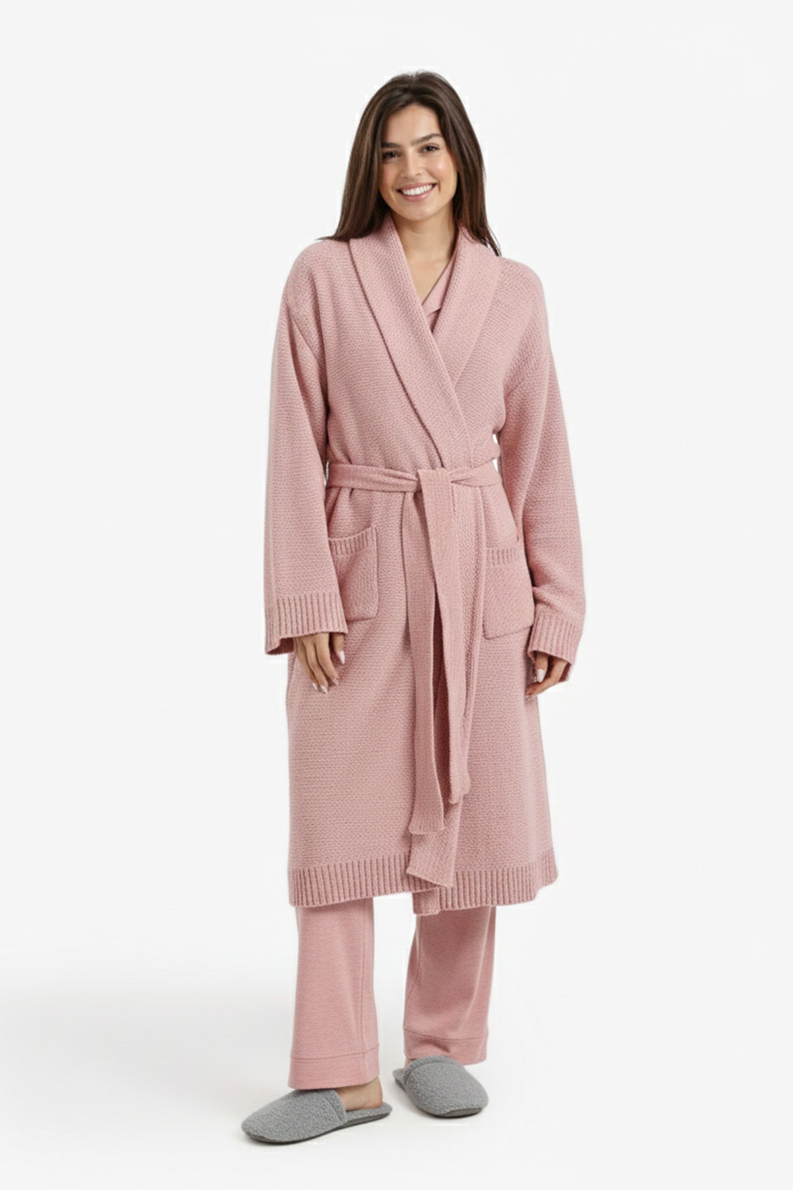 Shawl-Collar Midi Robe