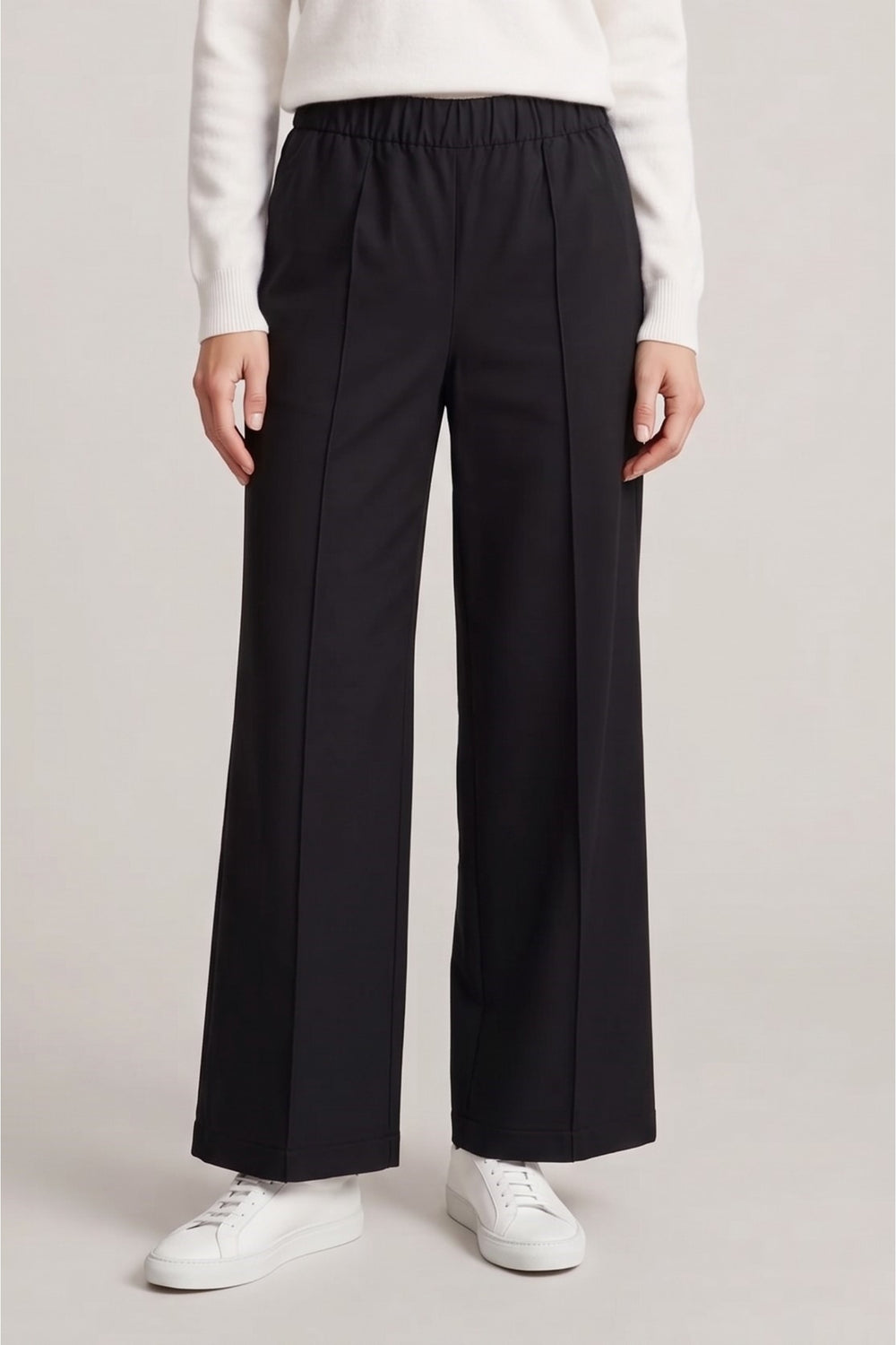 Pintuck Wide-Leg Pants