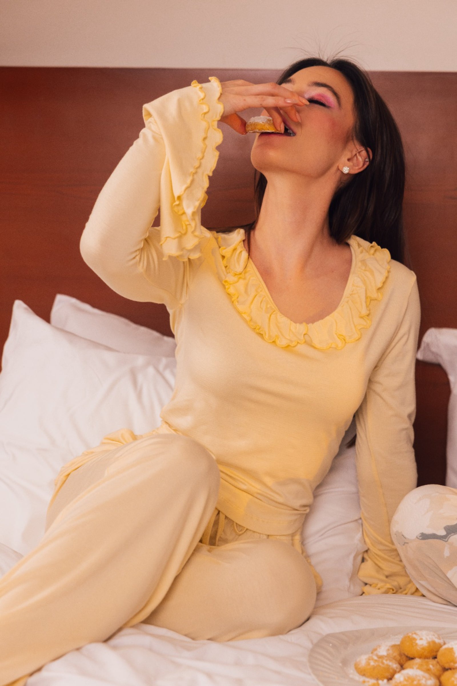 Ruffle-Trim Pyjama Set