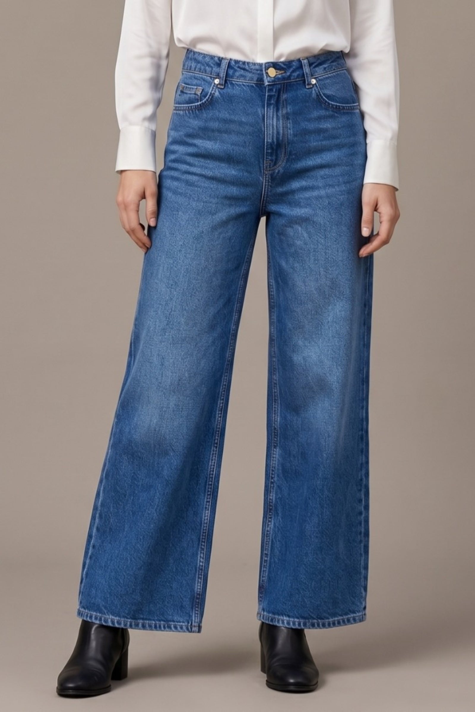 High-Rise Denim Pants