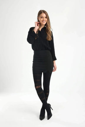 Black Striped Pantyhose - Carina - كارينا