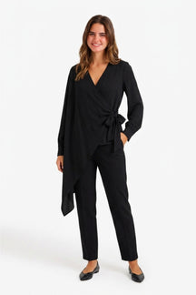Asymmetrical Wrap Blouse
