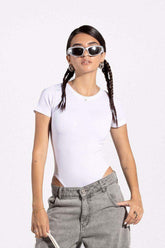 Bodysuit Tee - White - Carina - كارينا
