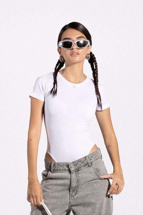 Bodysuit Tee - White - Carina - كارينا
