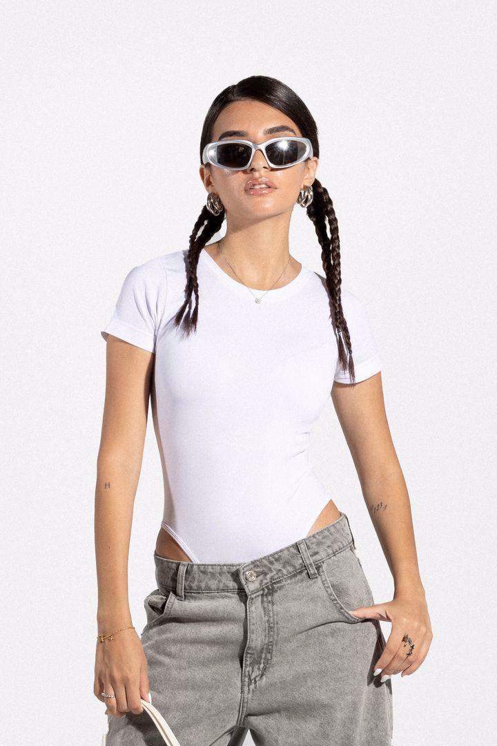 Bodysuit Tee - White - Carina - كارينا