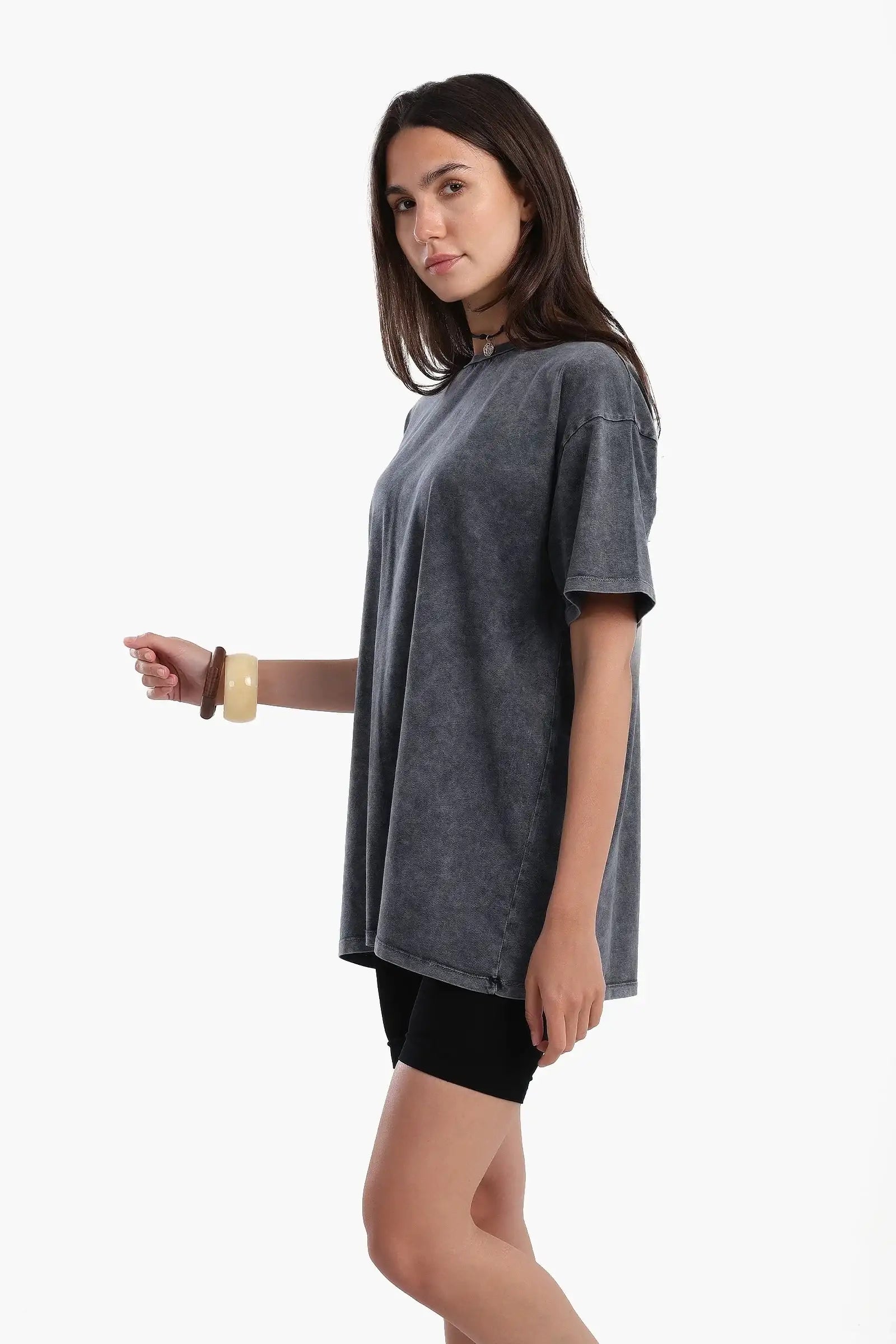 تيشيرت هيذر رمادي غامق