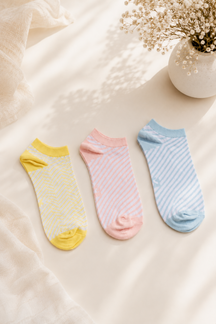 Cotton Ankle Socks - 3 Pairs