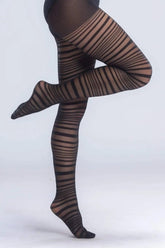 High Waist Striped Pantyhose