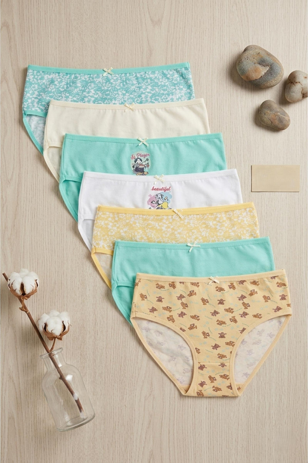 Pack of 7 Girly Brief Panties