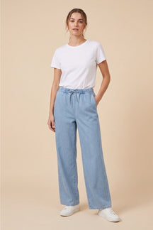Drawstring Denim Pants