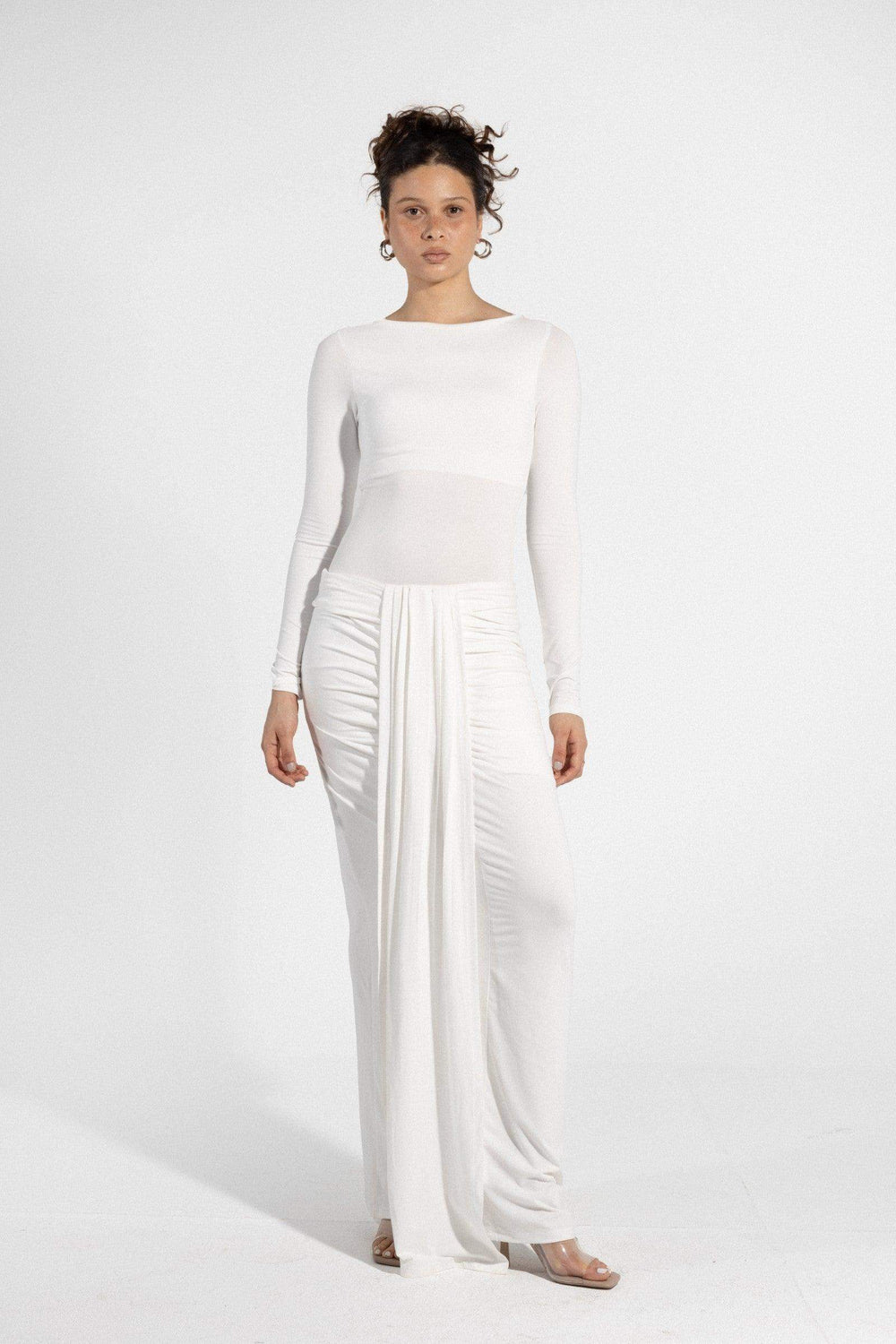 Long Skirt - White - Carina - كارينا