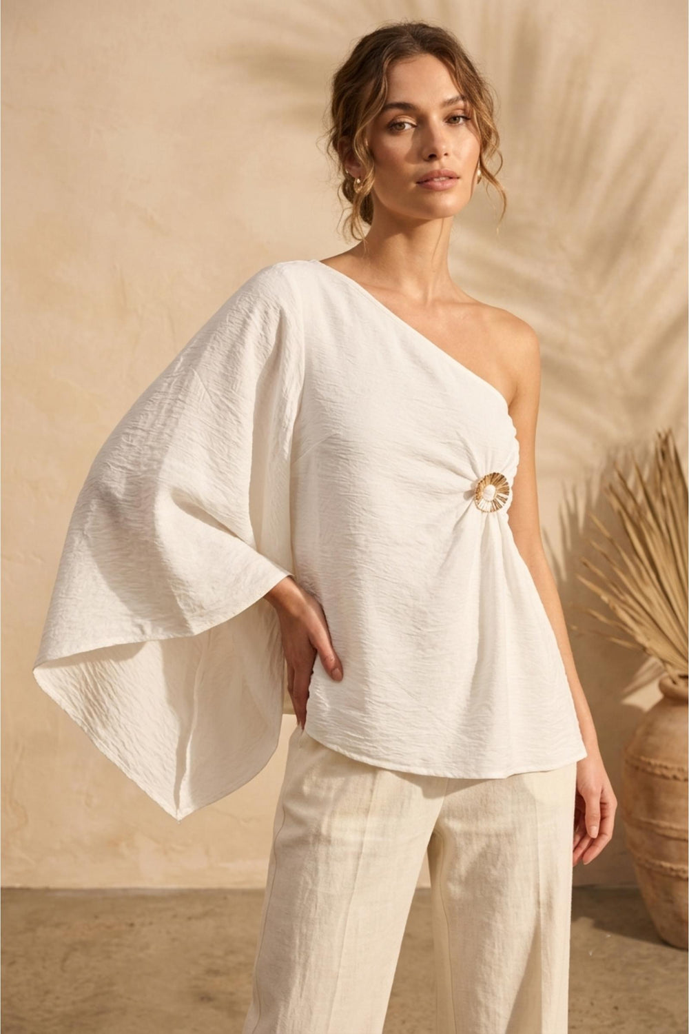 One-Shoulder Beach Shirt