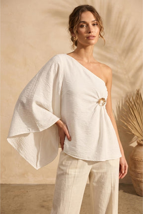 One-Shoulder Beach Shirt