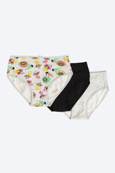 Pack of 3 Colored Brief Panties - Carina - كارينا