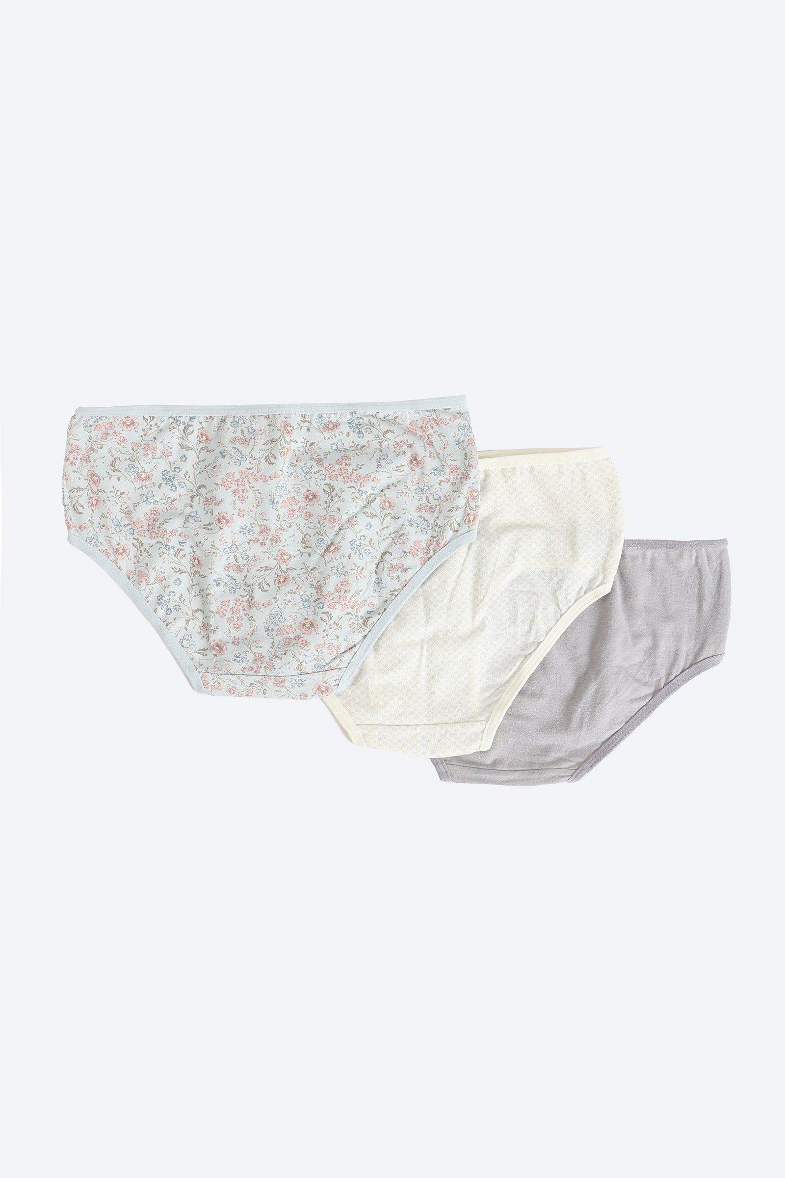 Pack of 3 Colored Brief Panties - Carina - كارينا