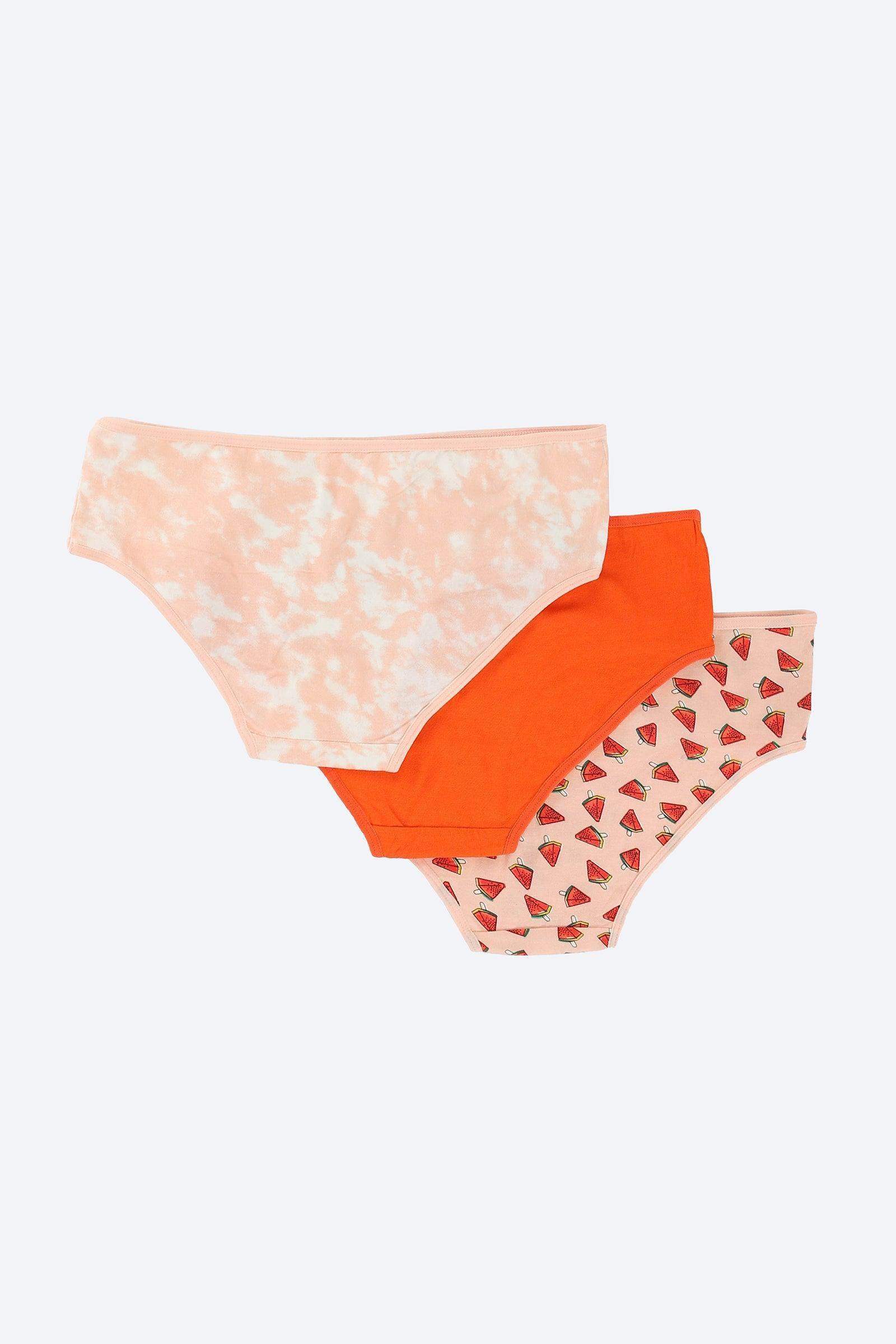 Pack of 3 Colored Brief Panties - Carina - كارينا