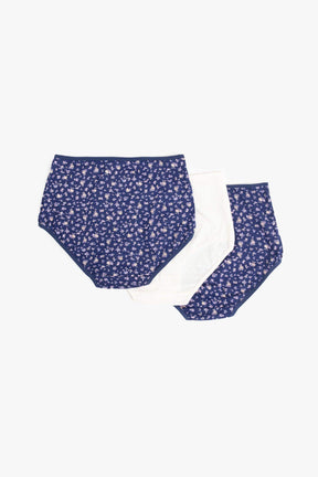 Pack of 3 Colored Full Brief Panties - Carina - كارينا