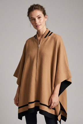 Zip-Up Knit Poncho