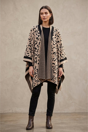 Leopard Open Front Poncho