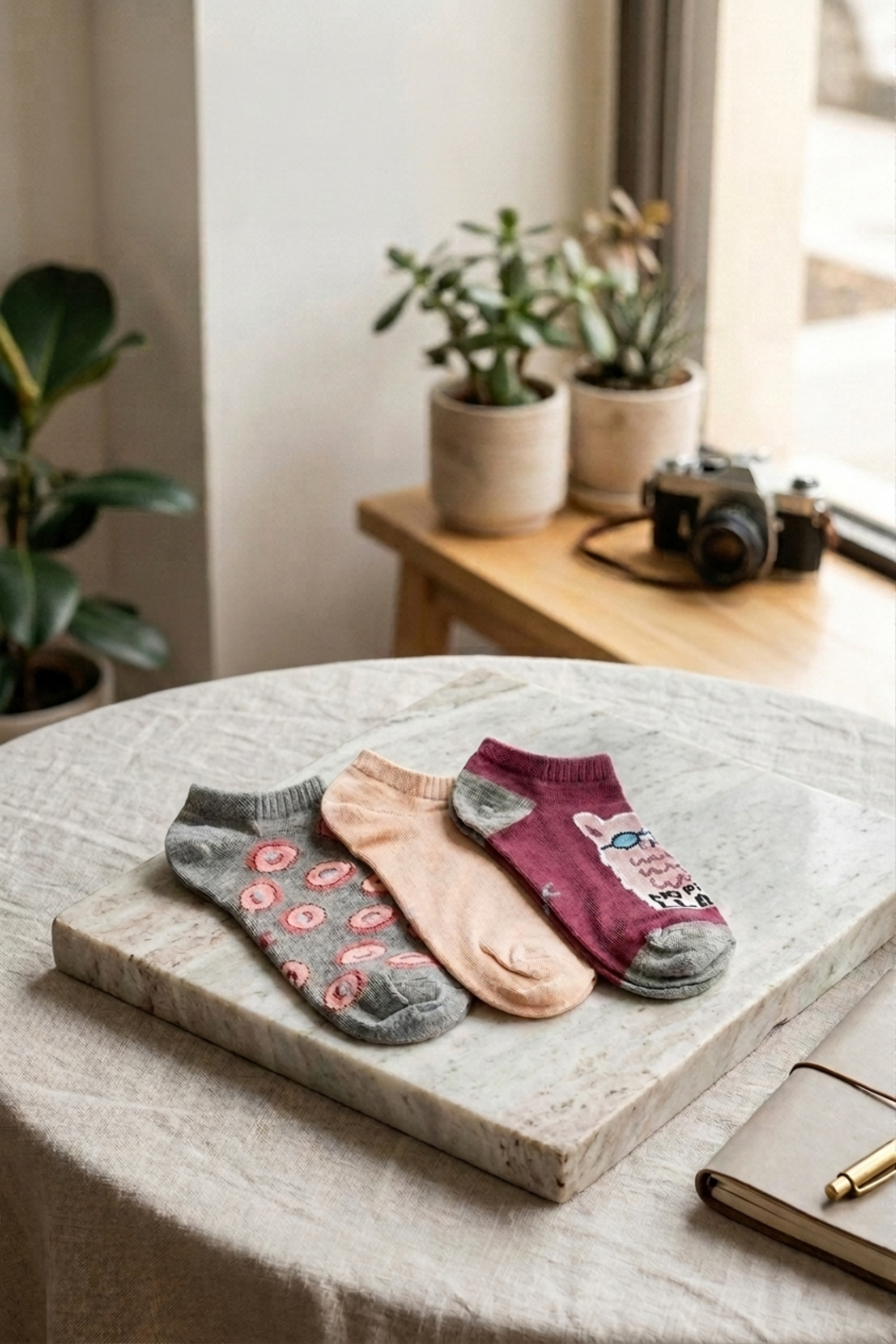 Cotton Ankle Socks - 3 Pairs