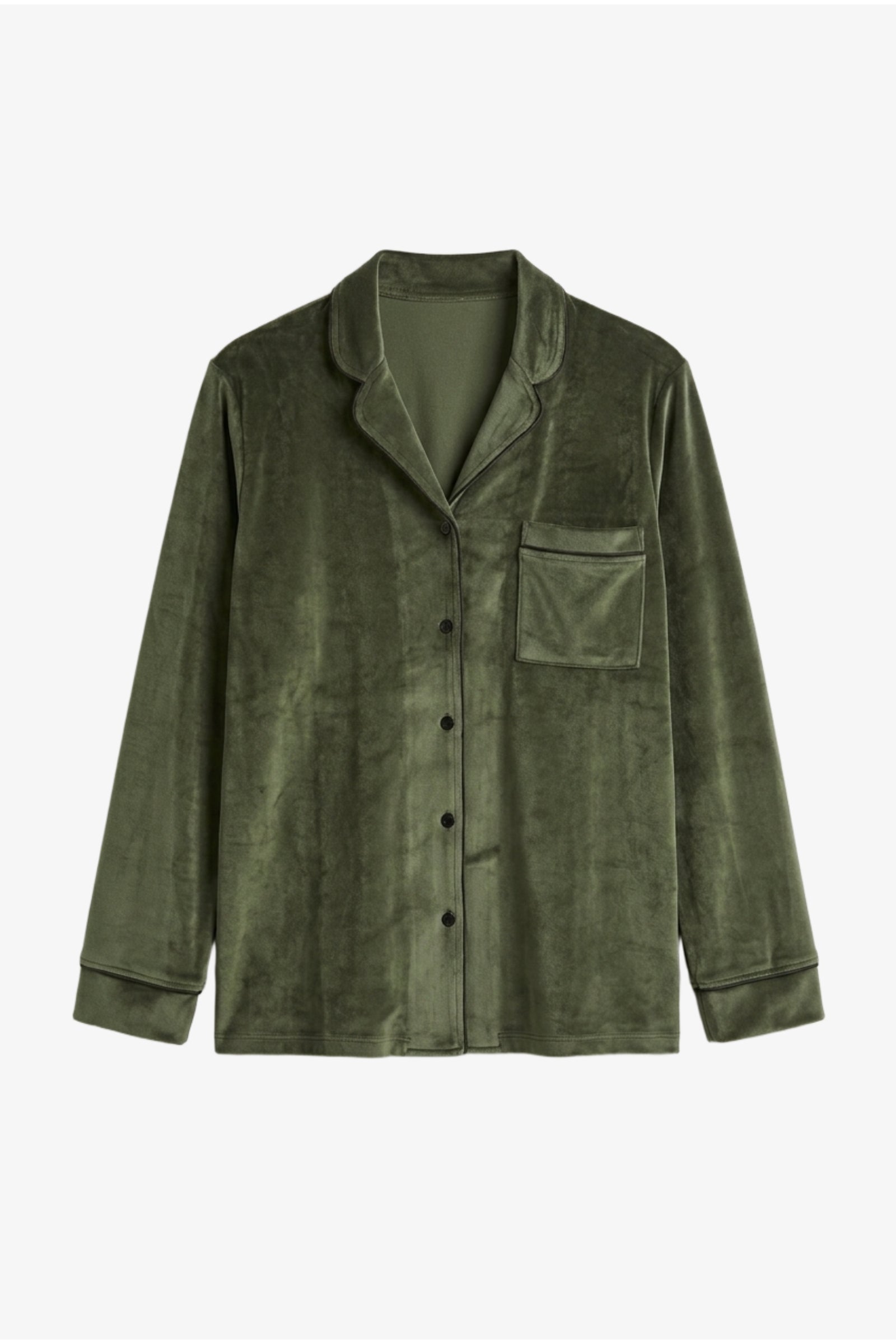 Piped Button-Front Pyjama