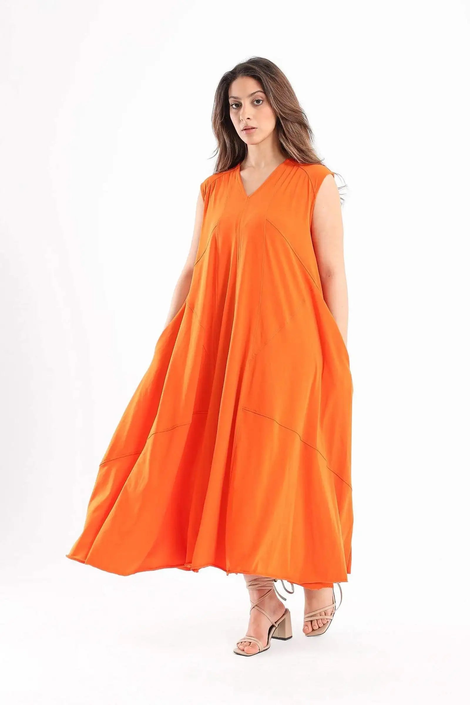 slim fit dress slacks Coral Textured Loose Fit Dress – Livvy Mae Boutique main image 0