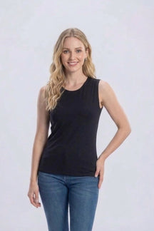 Sleeveless Crew Neck Top