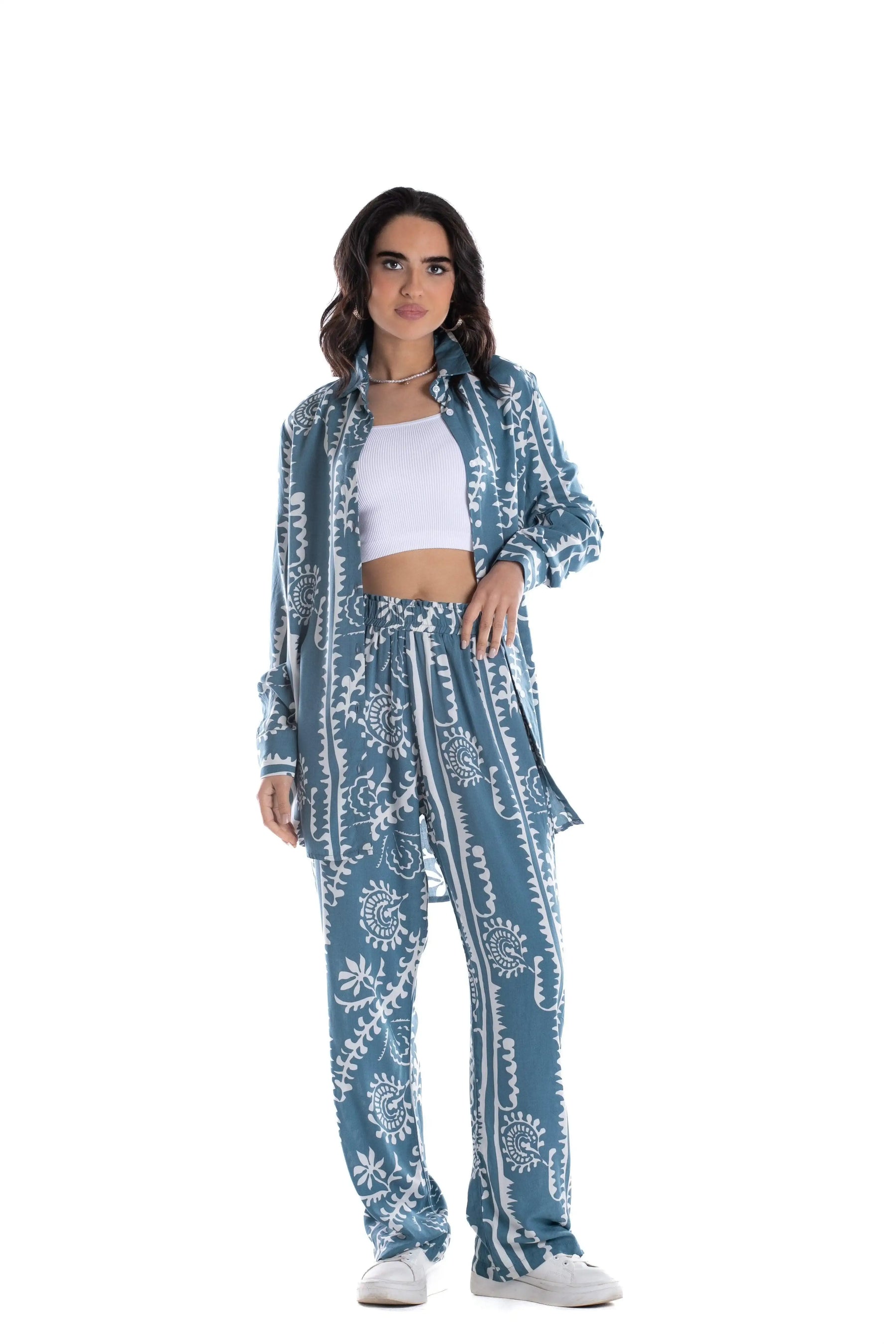 Straight Cut Printed Lounge Pants - Carina - كارينا