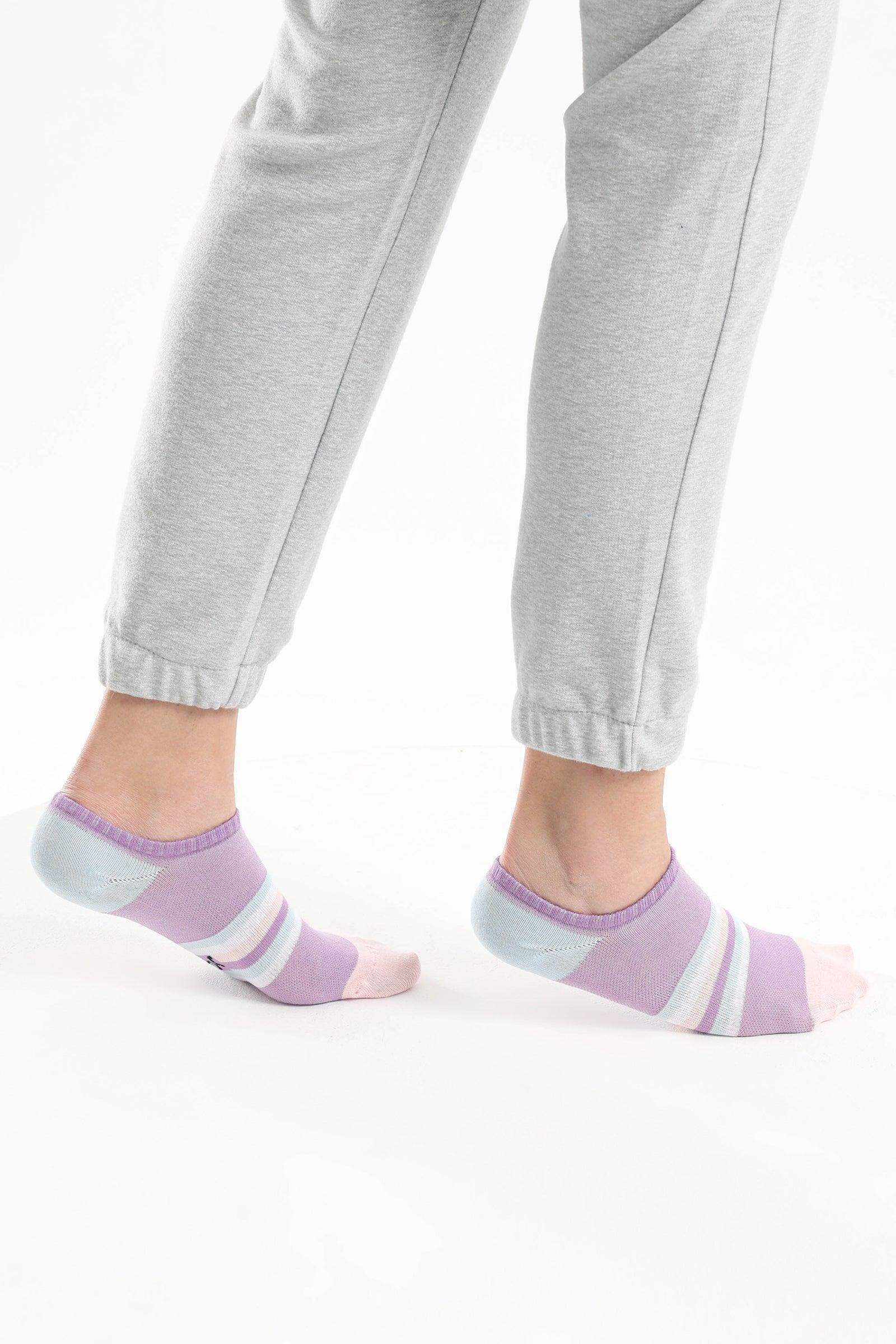 Striped Low Cut Socks - 3 Pairs - Carina - كارينا