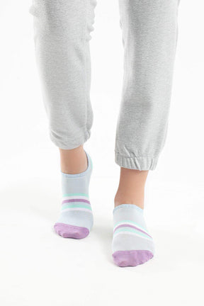 Striped Low Cut Socks - 3 Pairs - Carina - كارينا