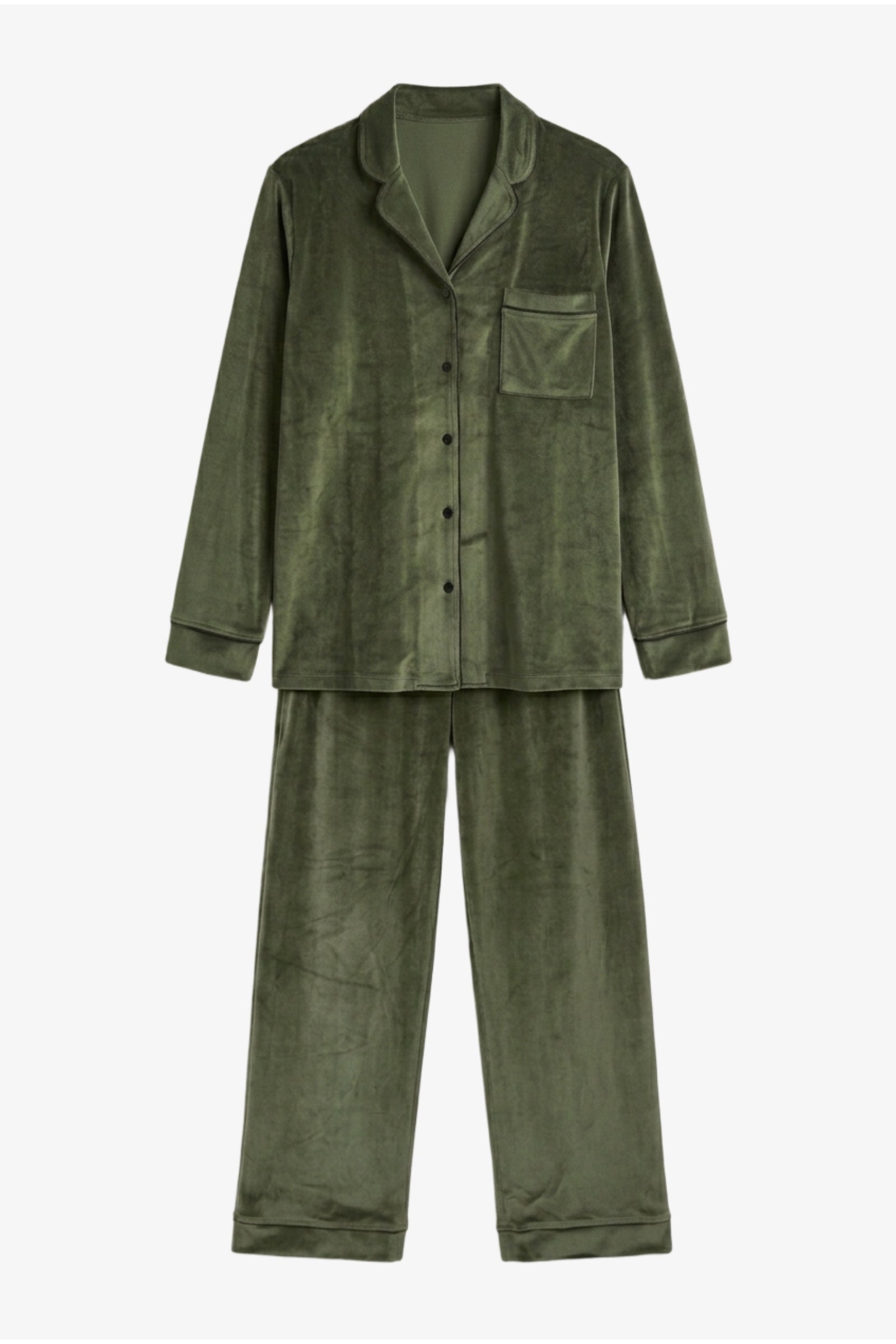 Piped Button-Front Pyjama