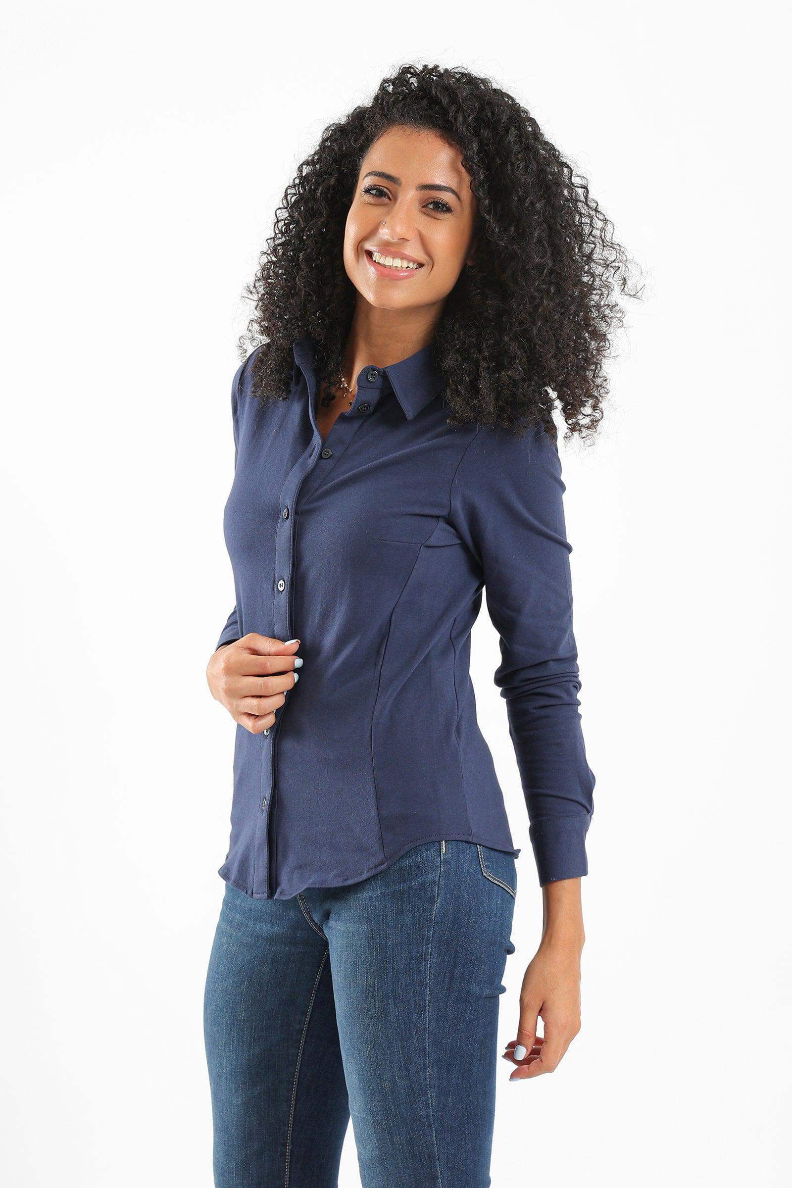 Women Cotton Long Sleeves Shirt - Carina - كارينا