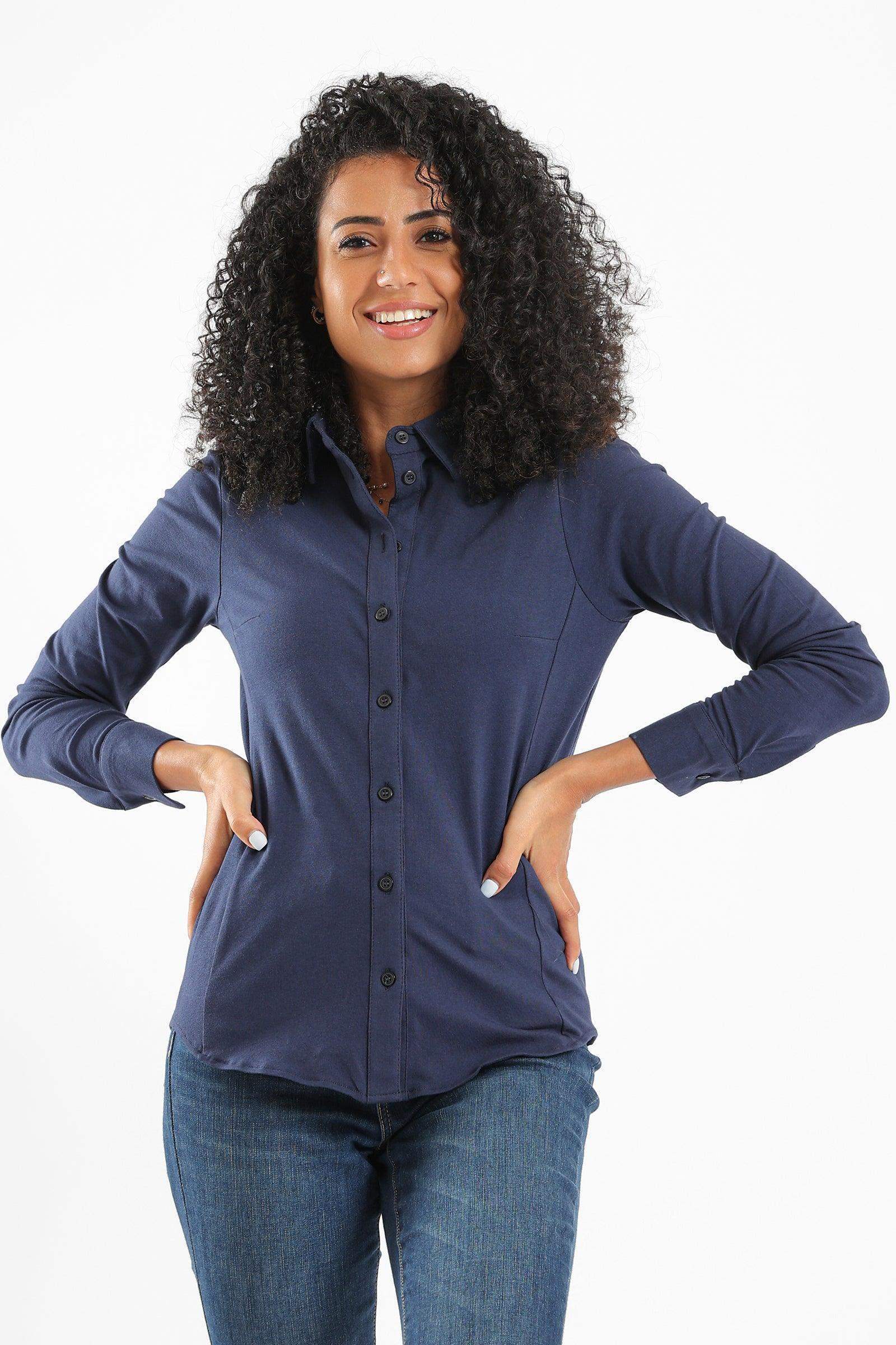 Women Cotton Long Sleeves Shirt - Carina - كارينا