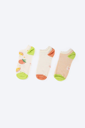 Cotton Ankle Socks - 3 Pairs - Carina - كارينا