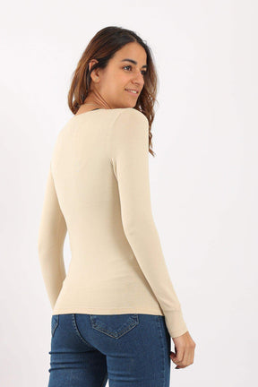 Cotton Round Neck Top - Carina - كارينا