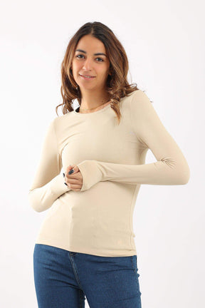 Cotton Round Neck Top - Carina - كارينا