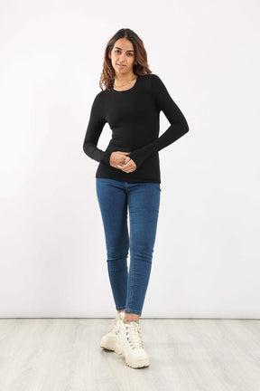 Cotton Round Neck Top - Carina - كارينا