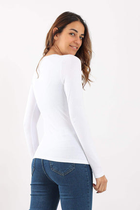 Cotton Round Neck Top - Carina - كارينا