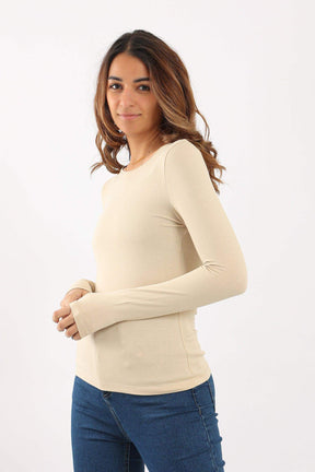 Cotton Round Neck Top - Carina - كارينا