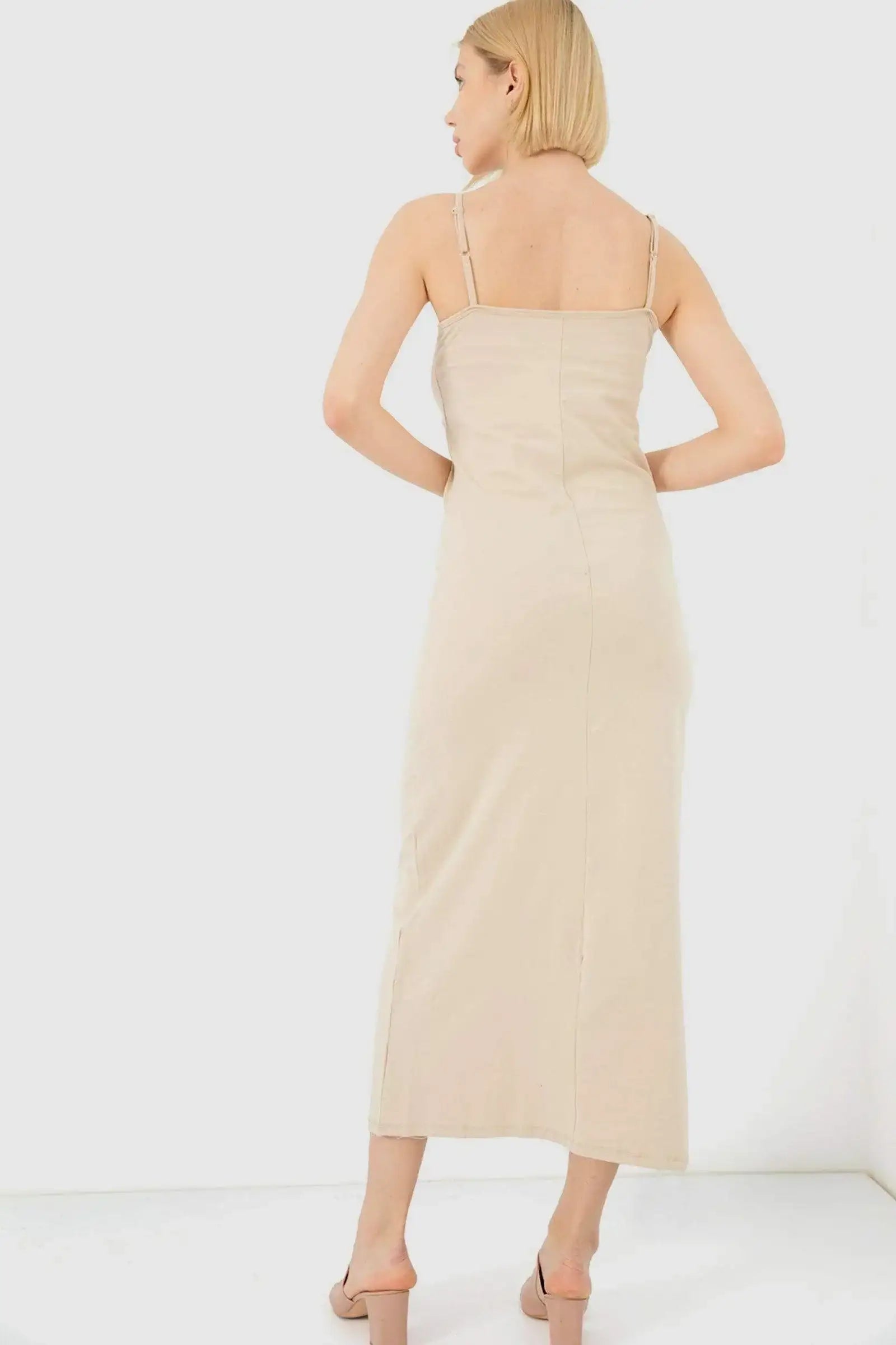 Cotton Sleeveless Long Dress - Carina - كارينا