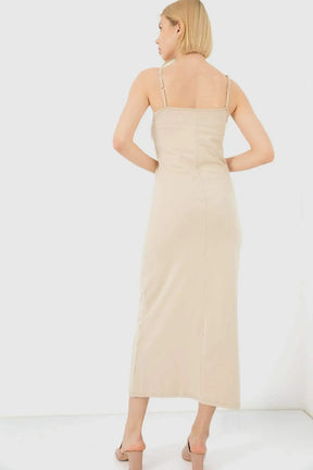 Cotton Sleeveless Long Dress - Carina - كارينا