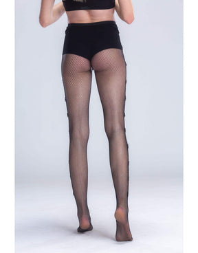 Fishnet Pantyhose with Side Flowers - Carina - كارينا