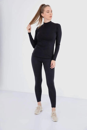 High Neck Long Sleeve Cotton Top - Pack of 3 - Carina - كارينا