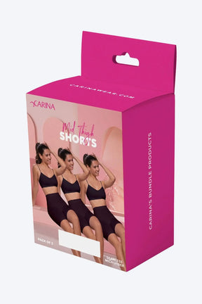 Microfiber Mid-Thigh Shorts (Pack of 3) - Carina - كارينا