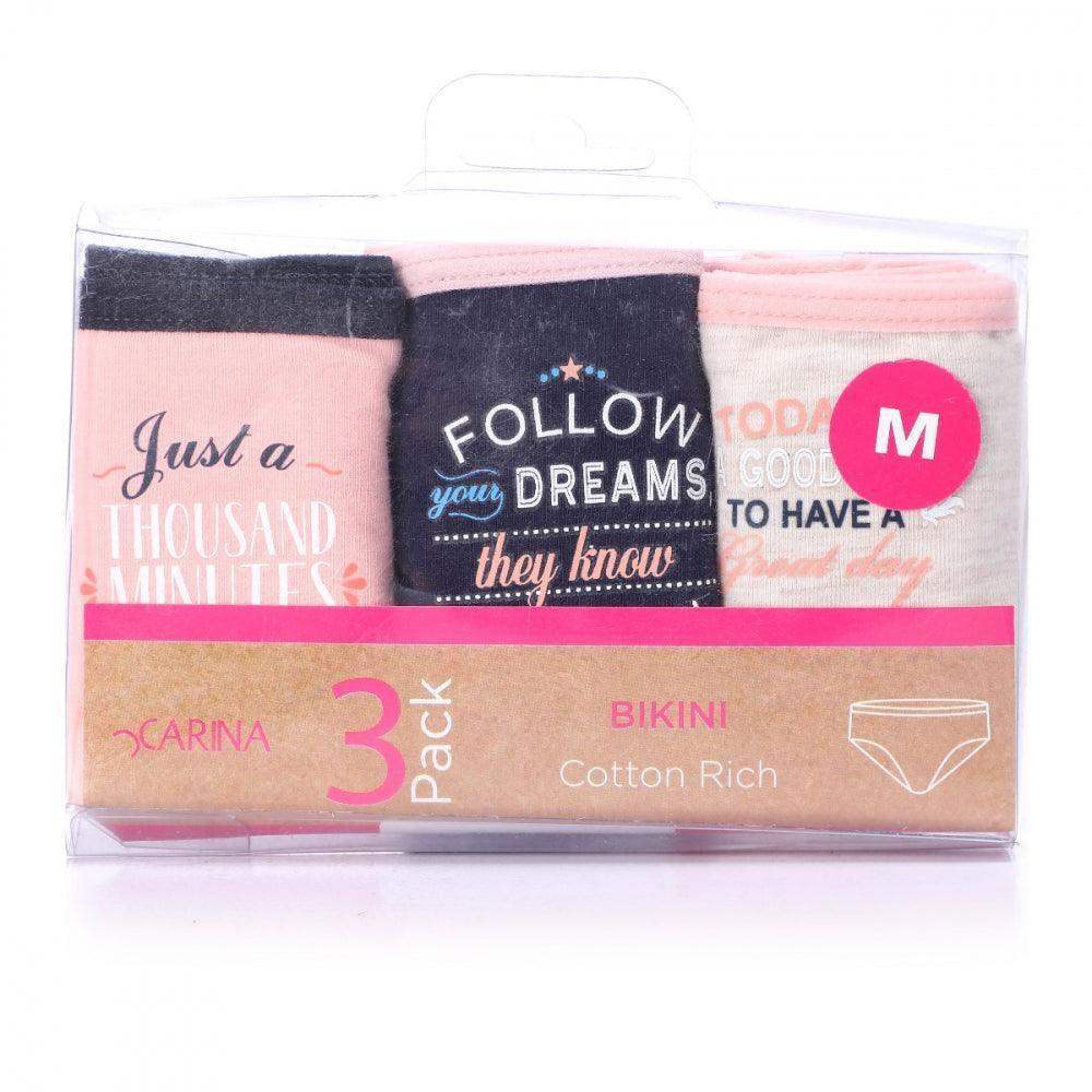 Pack of 3 Bikini Panties - Carina - كارينا
